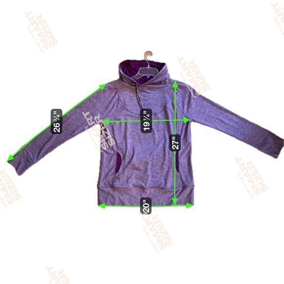 prAna Ember Funnel Neck Pullover Top XL Purple Heather Workout Yoga Comfort - Picture 3 of 7